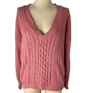 Vintage Cotton Oversized Sweater Blush Pink Size Medium